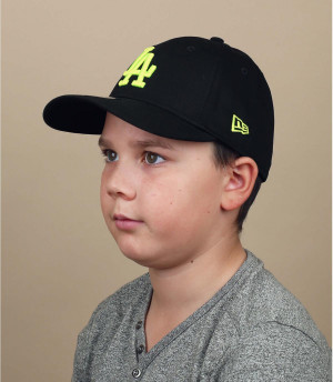 casquette enfant LA noir jaune Casquette Kids LA black neon yellow